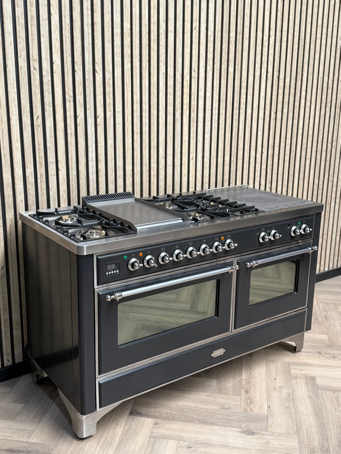 Boretti Antraciet Gas 150cm + Coup de Feu + Frytop, Ophalen of Verzenden, Grill, Gas