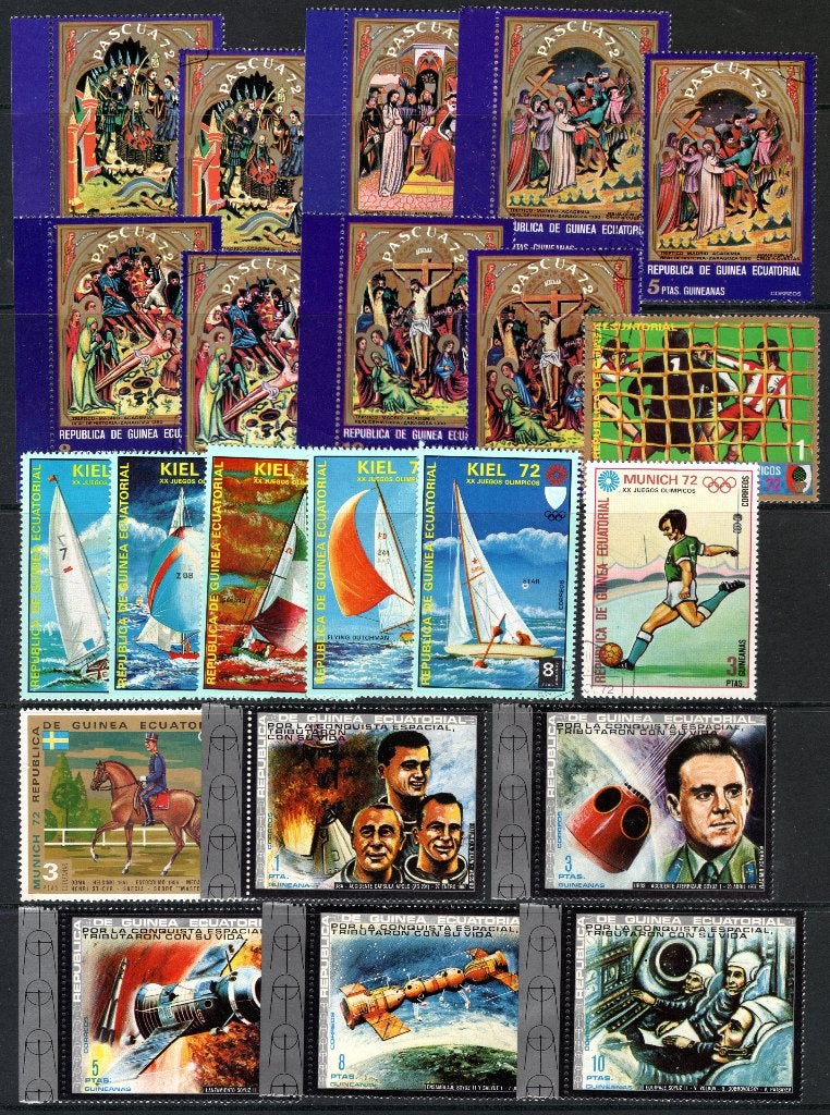 GUINÉE ÉQUATORIALE Lot de timbres timbrés, Envoi, Autres pays, Affranchi