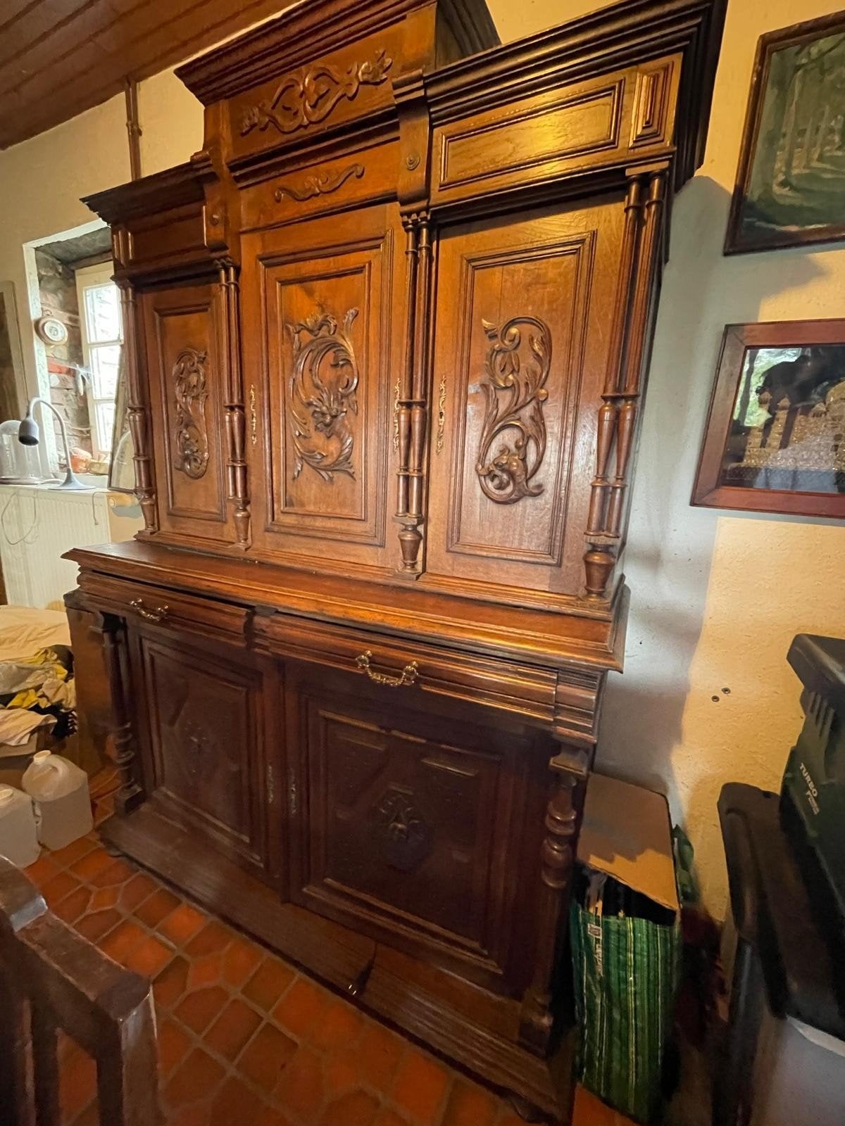 Antiek dressoir Henri II eikenhout, Ophalen