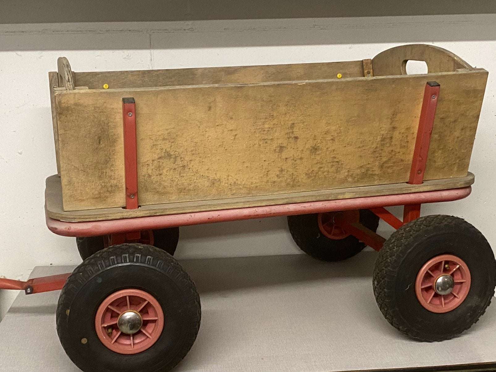 Houten bolderkar met metalen onderstel, Caravanes & Camping, Chariots, Enlèvement, Utilisé