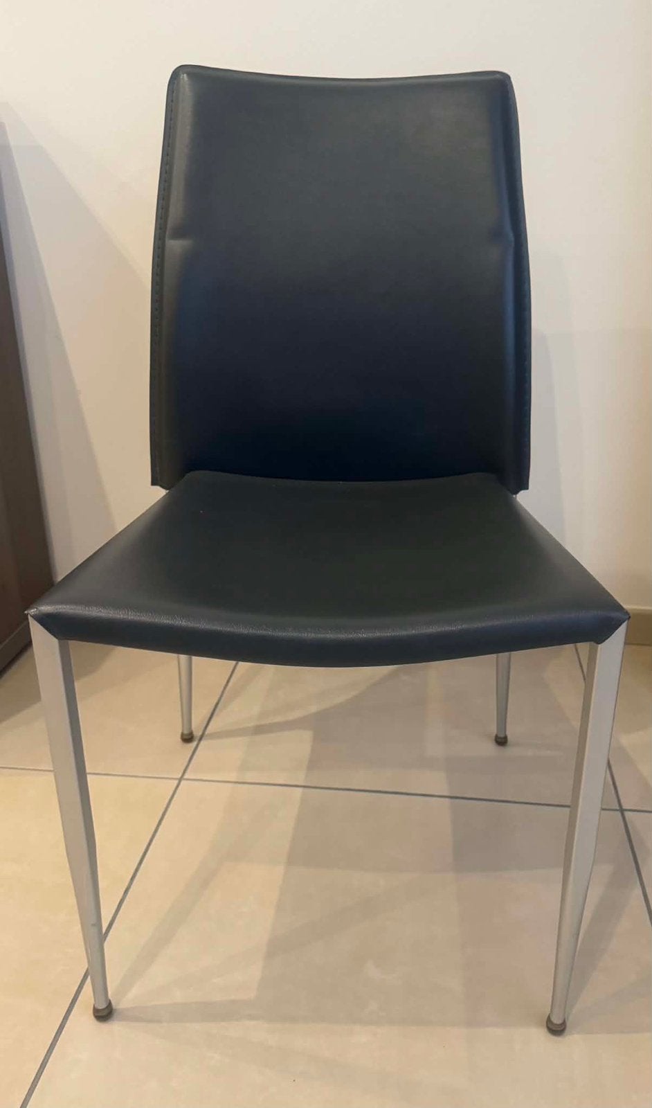 6 chaises salle a manger, Maison & Meubles, Gris, Comme neuf, Enlèvement, Cuir
