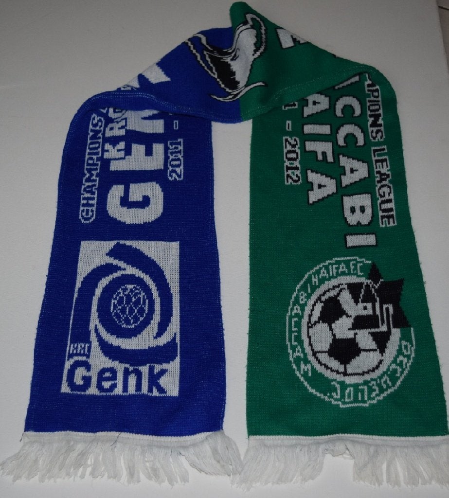 Sjaal /KRC Genk - Maccabi Haifa 2011 - 2012 Champions League, Verzamelen, Verzenden, Zo goed als nieuw, Vaantje of Sjaal