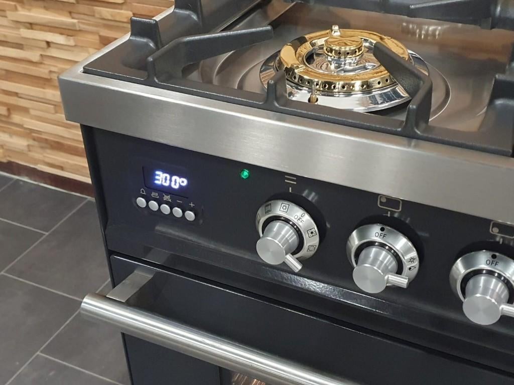🔥Luxe Boretti Fornuis 100cm antraciet + rvs MAGNETRON, Ophalen, 60 cm of meer, Zo goed als nieuw, Energieklasse A of zuiniger