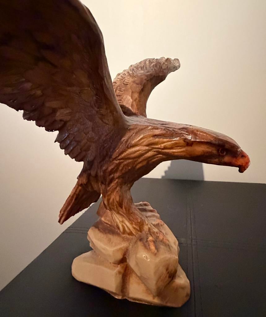 Aigle en pierre moulée - vintage ('80), Enlèvement, Utilisé, Animal