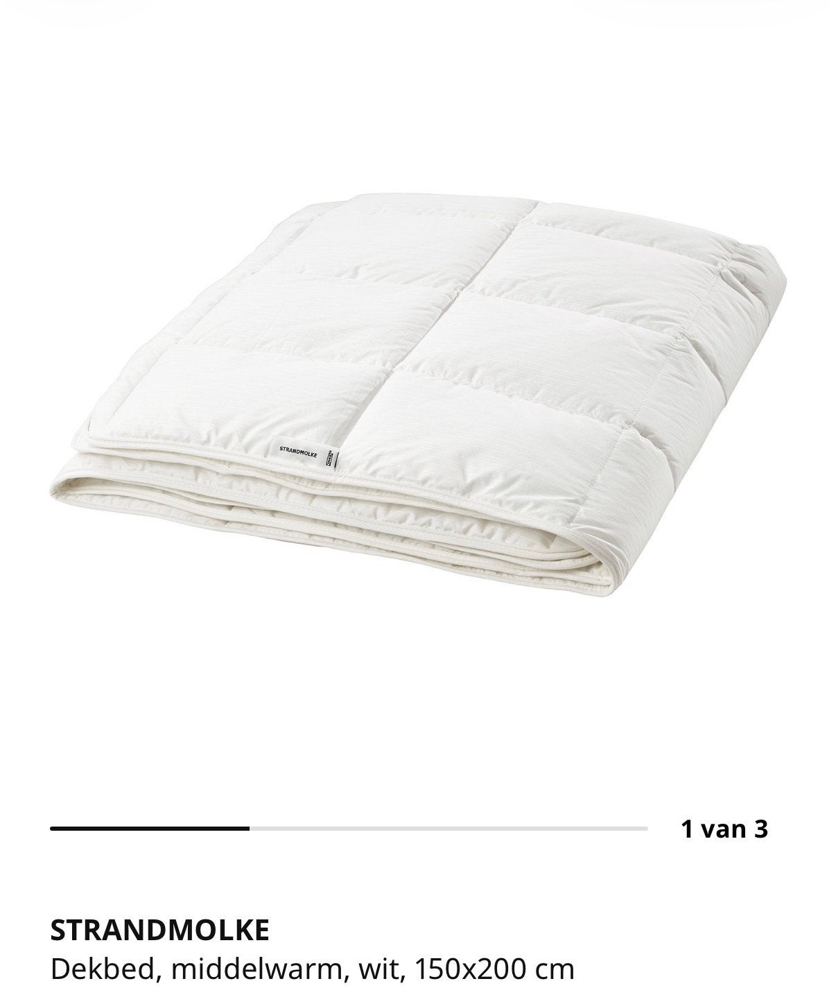 Dekbed dons middelwarm Ikea Strandmolke, Neuf, Une personne, Respirant, Enlèvement