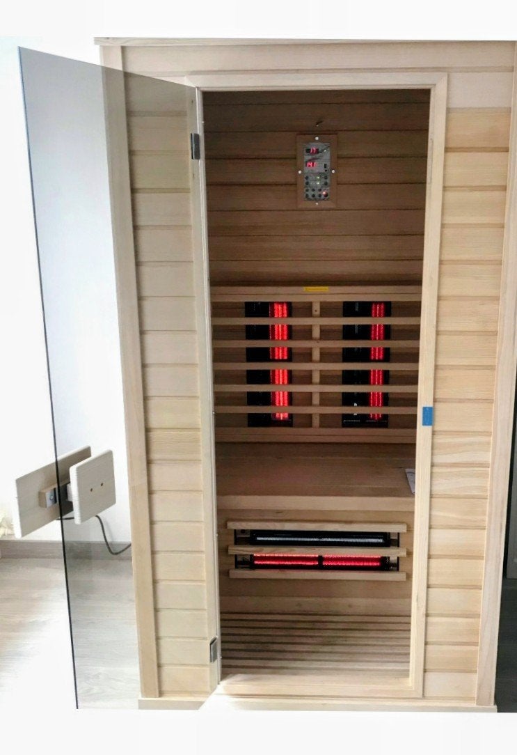 Infraroodcabine 2-pers. Healthvision Full Spectrum, Sport en Fitness, Sauna, Ophalen, Zo goed als nieuw, Infrarood, Complete sauna