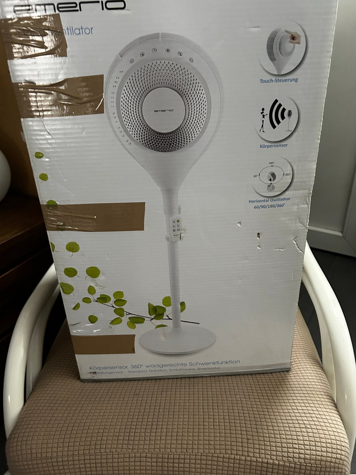 Emerio 360 Ventilator, Ophalen, Zo goed als nieuw, Statiefventilator