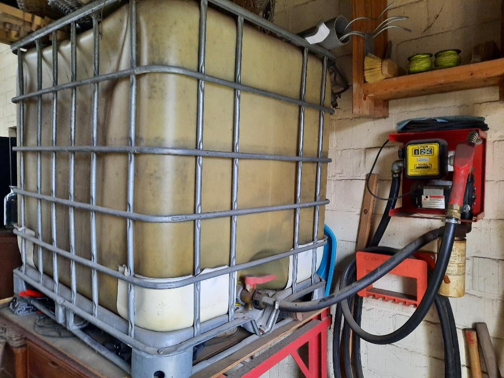 Mazouttank 1000l, pomp met automatisch pistool, Ophalen, Gebruikt