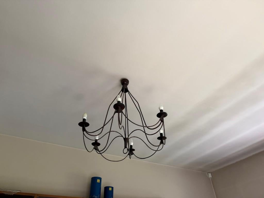 Smeedijzeren luster (2x), Enlèvement, Utilisé, Métal, Landelijk, provencaals