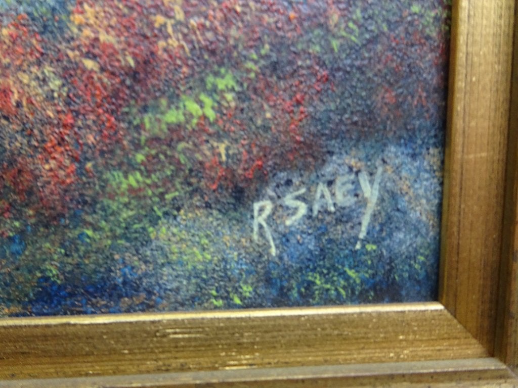 Renaat SAEY, olie op paneel, 24 x 30, Boshuisjes, Enlèvement