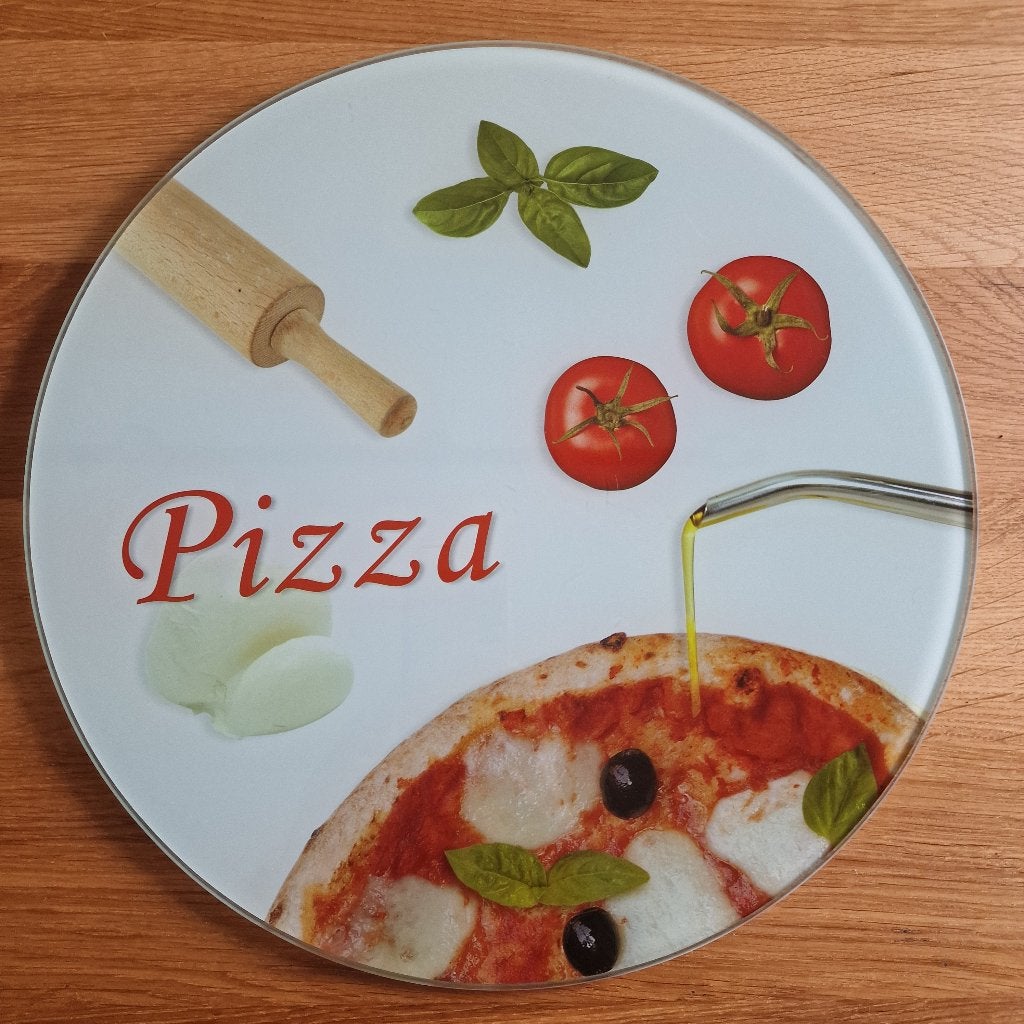 Schotel pizza glas Easy Life, Ophalen of Verzenden, Zo goed als nieuw, Glas, Schaal of Schalen