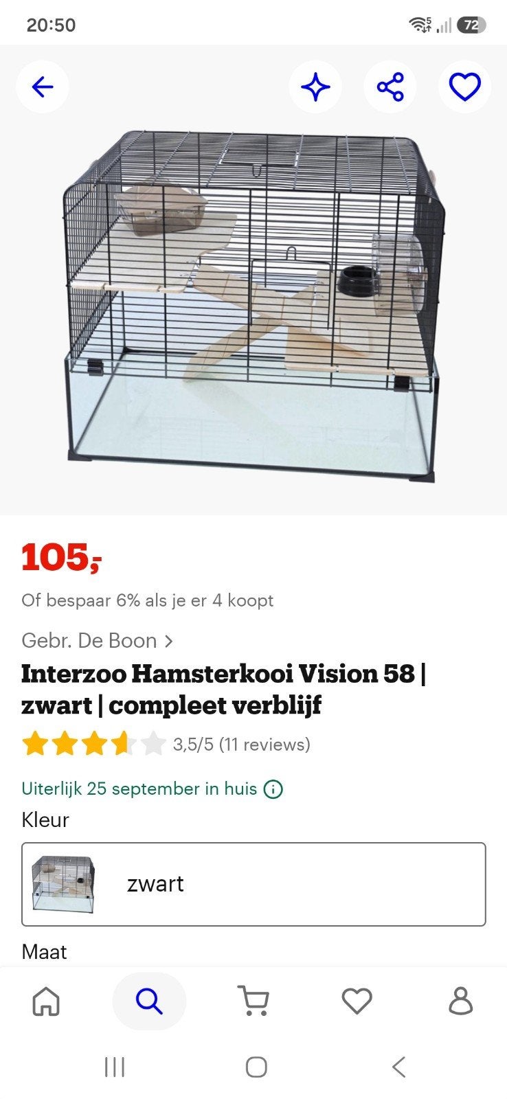 hamsterkooi met toebehoren, Dieren en Toebehoren, Ophalen, Gebruikt, Kooi