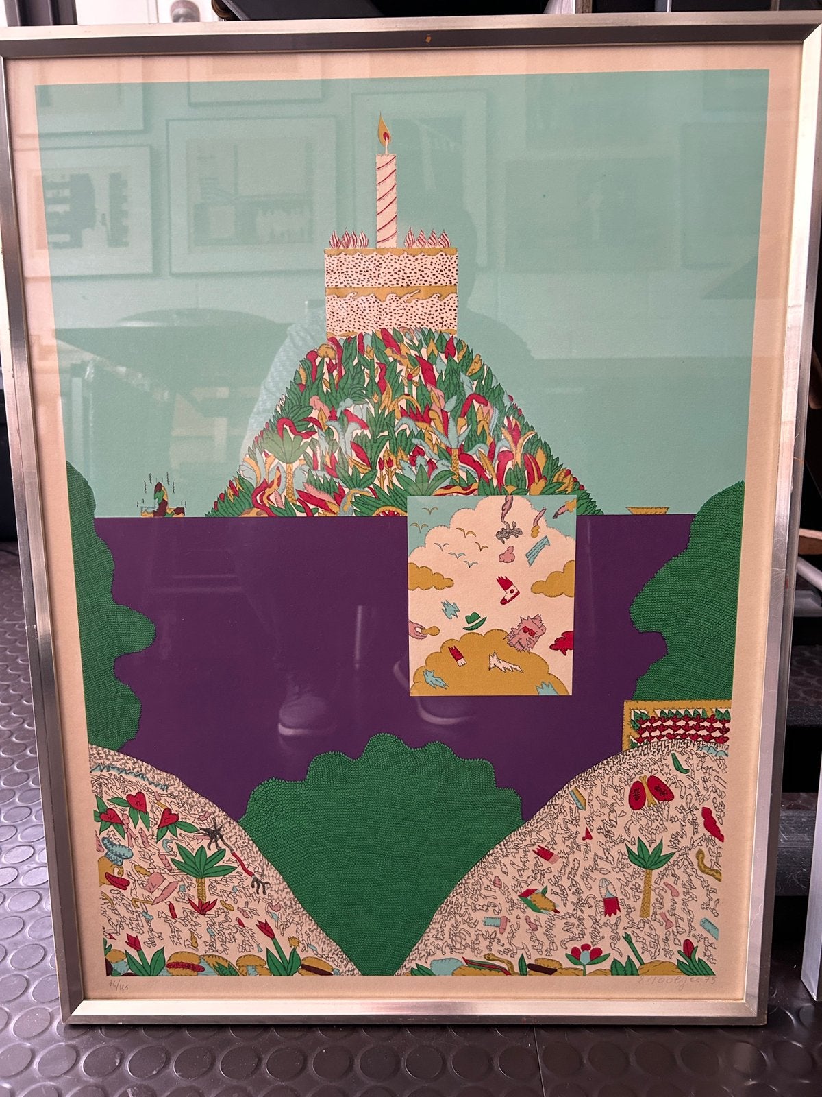 Pjeroo Roobjee - kleurenlitho, Antiquités & Art, Art | Lithographies & Sérigraphies, Lithographie, Édition limitée, Numéroté, Signé
