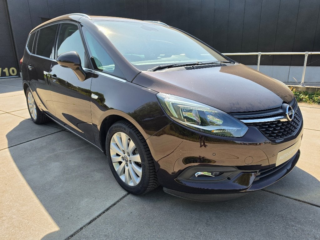 Opel Zafira 1.4i 7 Persoons Facelift Airco, Navi + Garantie, Auto's, Parkeersensor, Monovolume, Bruin, 7 zetels