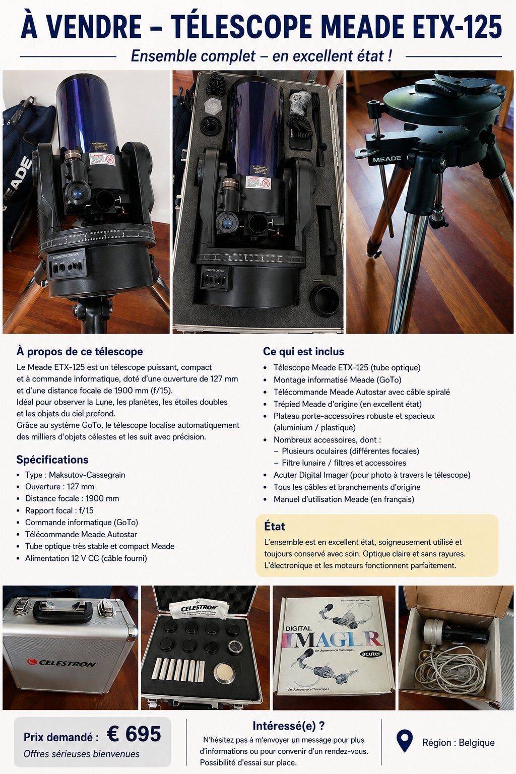 Telescoop , statief en toebehoren, Audio, Tv en Foto, Optische apparatuur | Telescopen, Ophalen, Zo goed als nieuw
