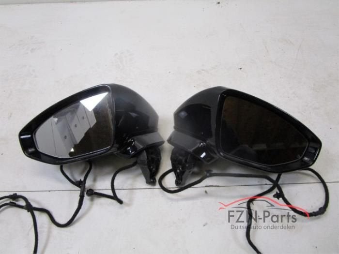 Audi A8 4N Spiegel set links rechts Zwart LY9B, Enlèvement ou Envoi, Utilisé