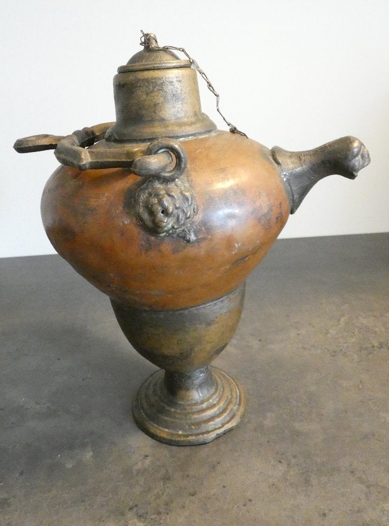 Aquamanile of waterketel in brons en koper [1704], Ophalen of Verzenden, Brons