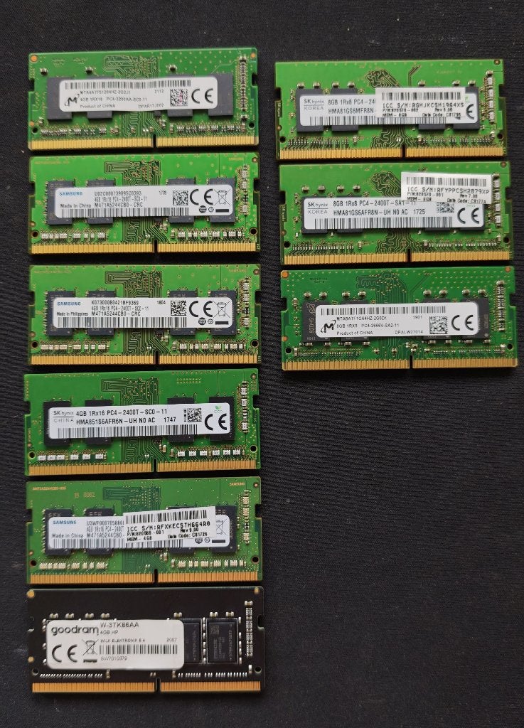 Verschillende latjes 16GB, 8GB en 4GB sodimm ram geheugen, Computers en Software, Ophalen of Verzenden, Zo goed als nieuw, DDR4