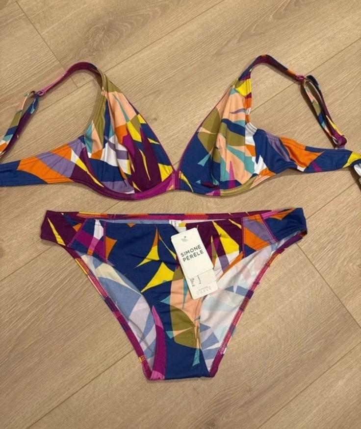 Bikini Simone Pérèle 75D/90D imprimé multicolore, Enlèvement ou Envoi, Neuf, Violet, Bikini