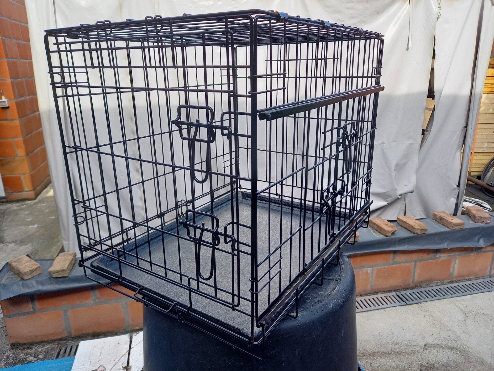 Metalen bench kooi zwart LxBxH  60x45x53, Dieren en Toebehoren, Ophalen, Gebruikt