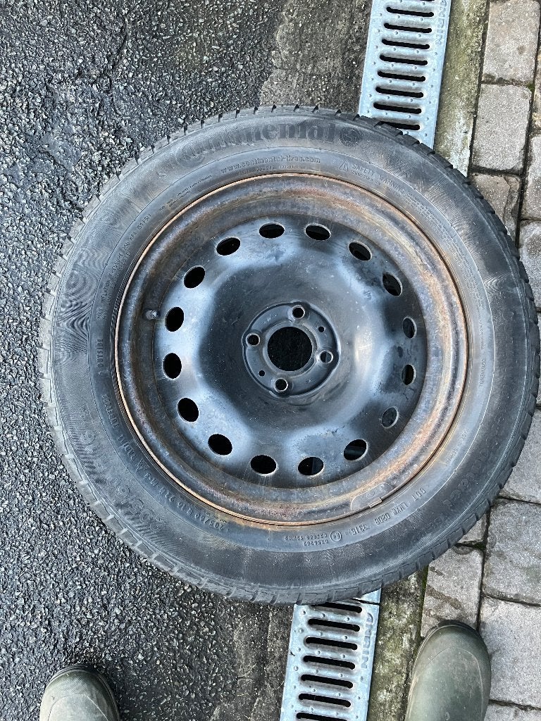 Winterbanden op stalen velg, Ophalen, Gebruikt, 16 inch, Banden en Velgen