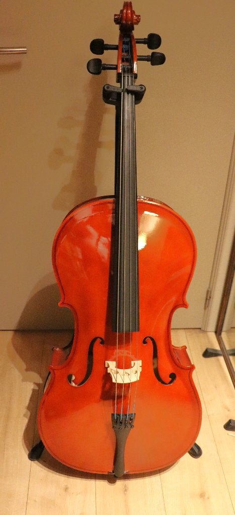 4/4 cello, Muziek en Instrumenten, Strijkinstrumenten | Cello's, Ophalen, Zo goed als nieuw, 4/4-cello, Met koffer