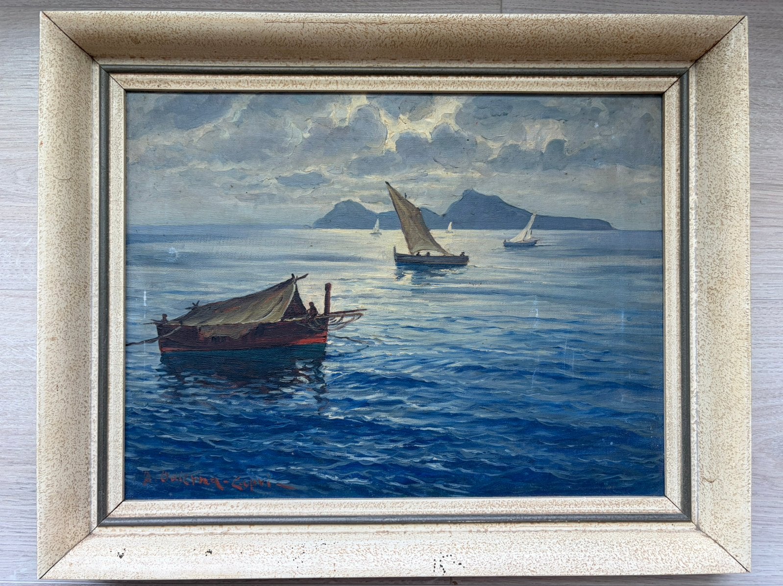 Antonio Odierna Capri schilderij 1908 - 1946, Ophalen of Verzenden, Gesigneerd, Doek