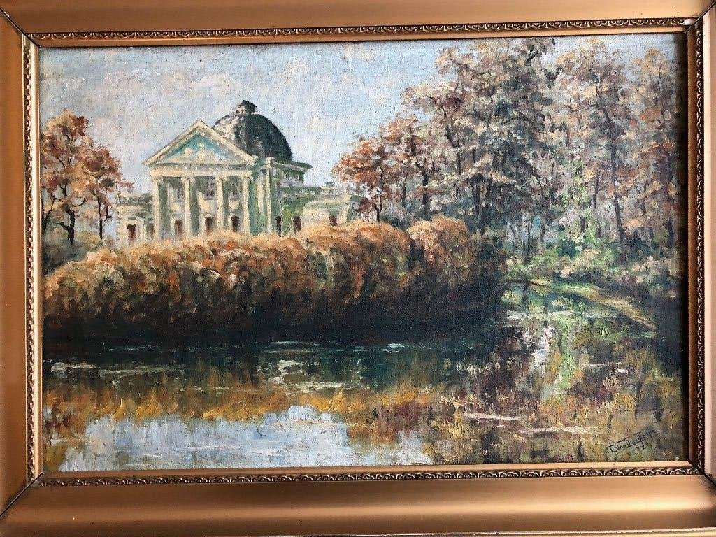 Schilderij Lieven Van Den Dorpe, Antiquités & Art, Art | Peinture | Classique, Encadré, Paysage, Enlèvement, Toile