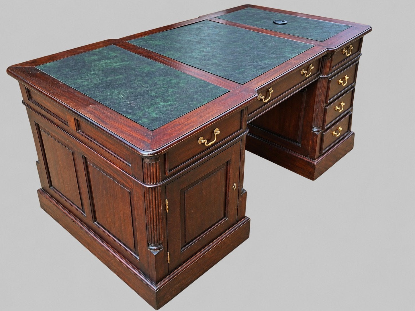 Klassiek Engels dubbelzijdig bureau partnerdesk, Ophalen of Verzenden