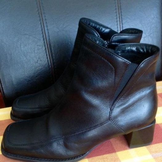 Bottines en cuir noir Gabor – Pointure 38 (P. 38), Enlèvement ou Envoi, Gabor, Comme neuf, Boots et Botinnes