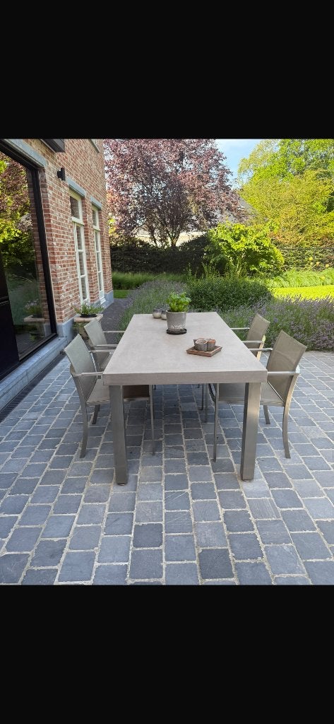Royal  tuintafel met 6 stoelen - Topkwaliteit, Tuin en Terras, Tuintafels, Ophalen, Zo goed als nieuw, Rechthoekig