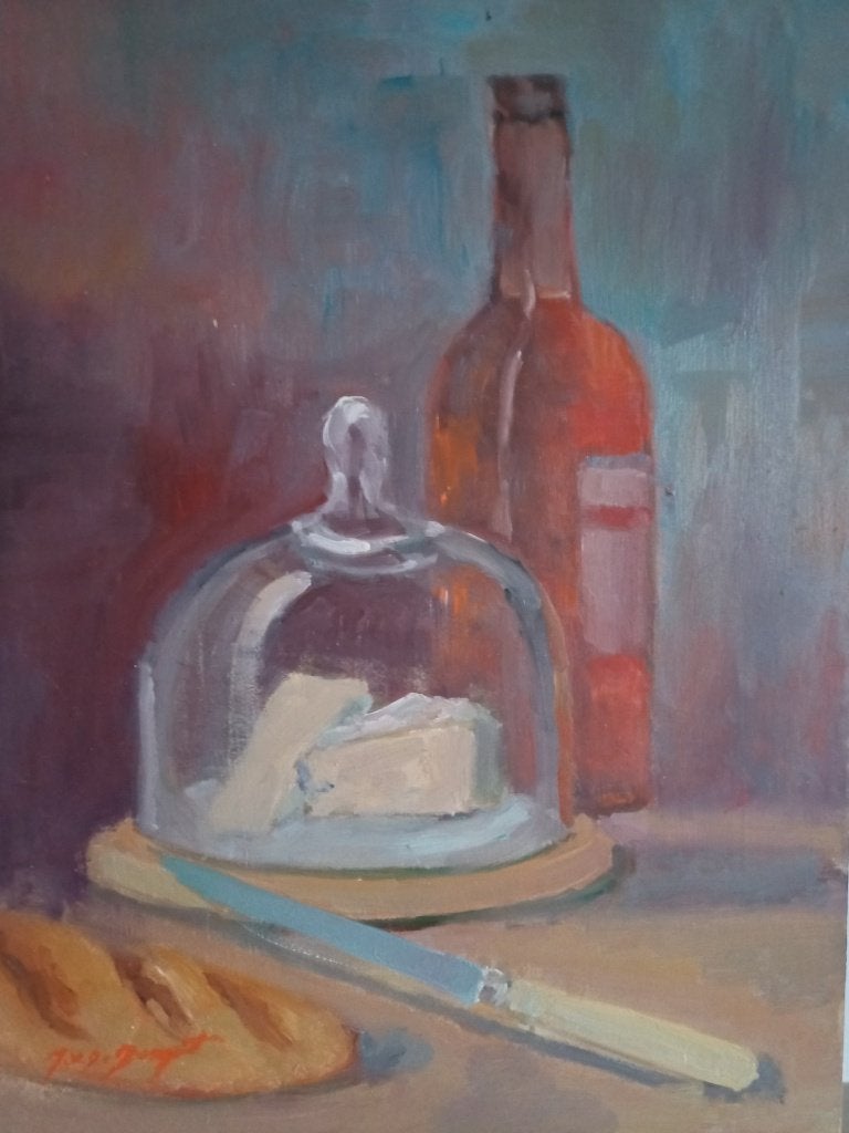 Schilderij M.VAN DEN BEMPT  "Stilleven"  30x40, Antiquités & Art, Enlèvement ou Envoi