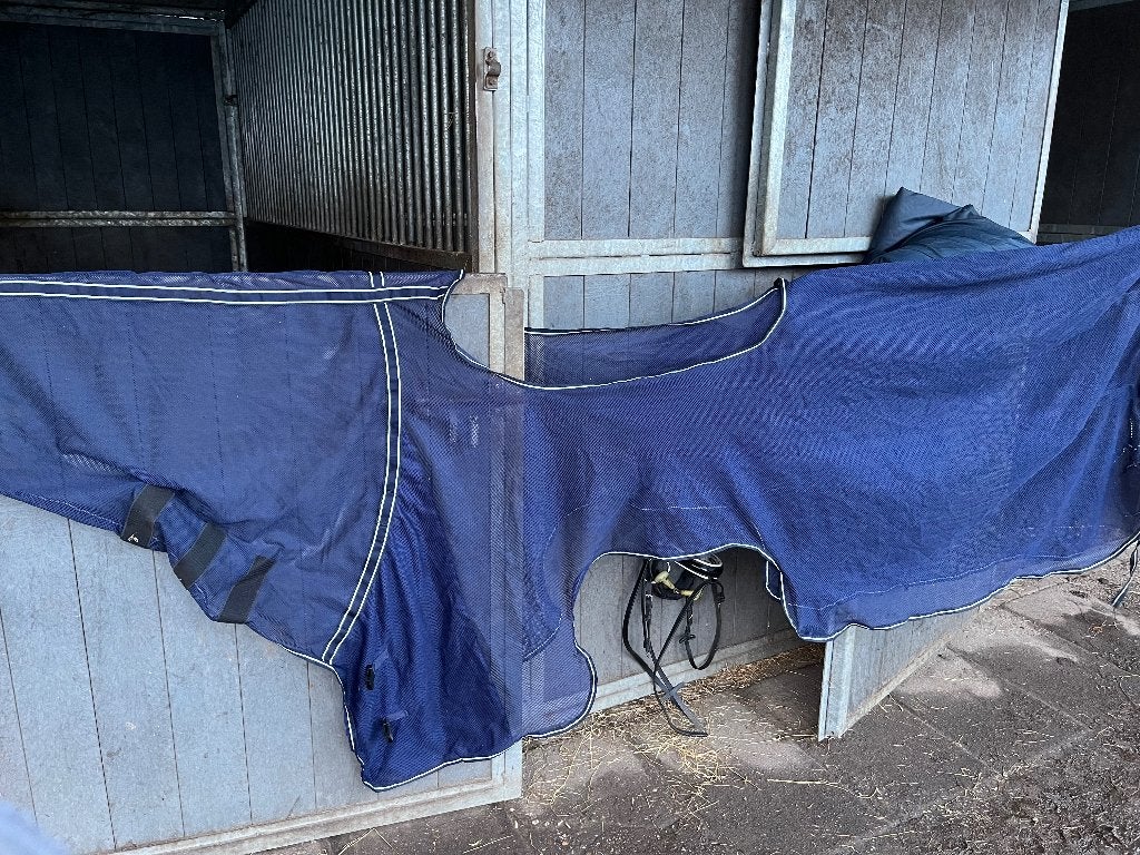 Uitrij vliegen deken, Dieren en Toebehoren, Extra Full (XL), Zo goed als nieuw, Blauw, Deken