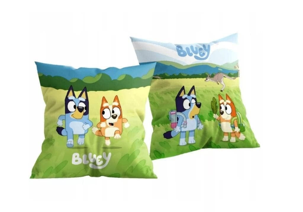 Bluey Kussen - Dubbelzijdig Sierkussen Bluey en Bingo, Ophalen of Verzenden, Nieuw, Inclusief kussen, Kleed of Kussen