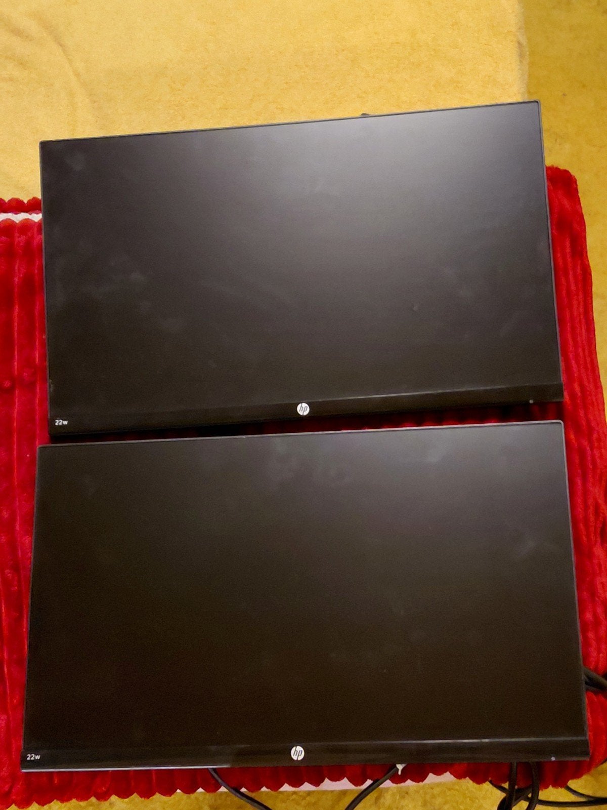 2 HP 22w Full HDMonitors incl. Stroom en videokabel(hdmi), Ophalen, HD, HDMI