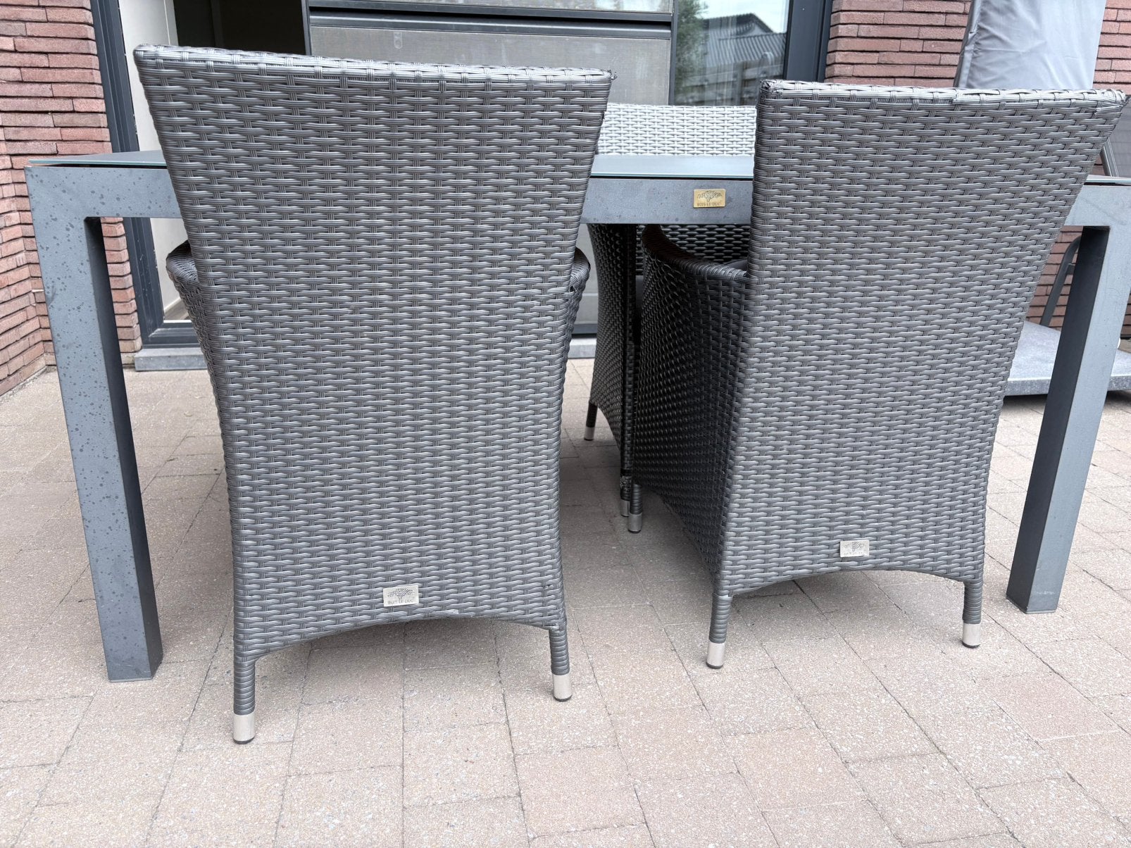 Grijze tuinmeubelset, Enlèvement, Comme neuf, Rotin