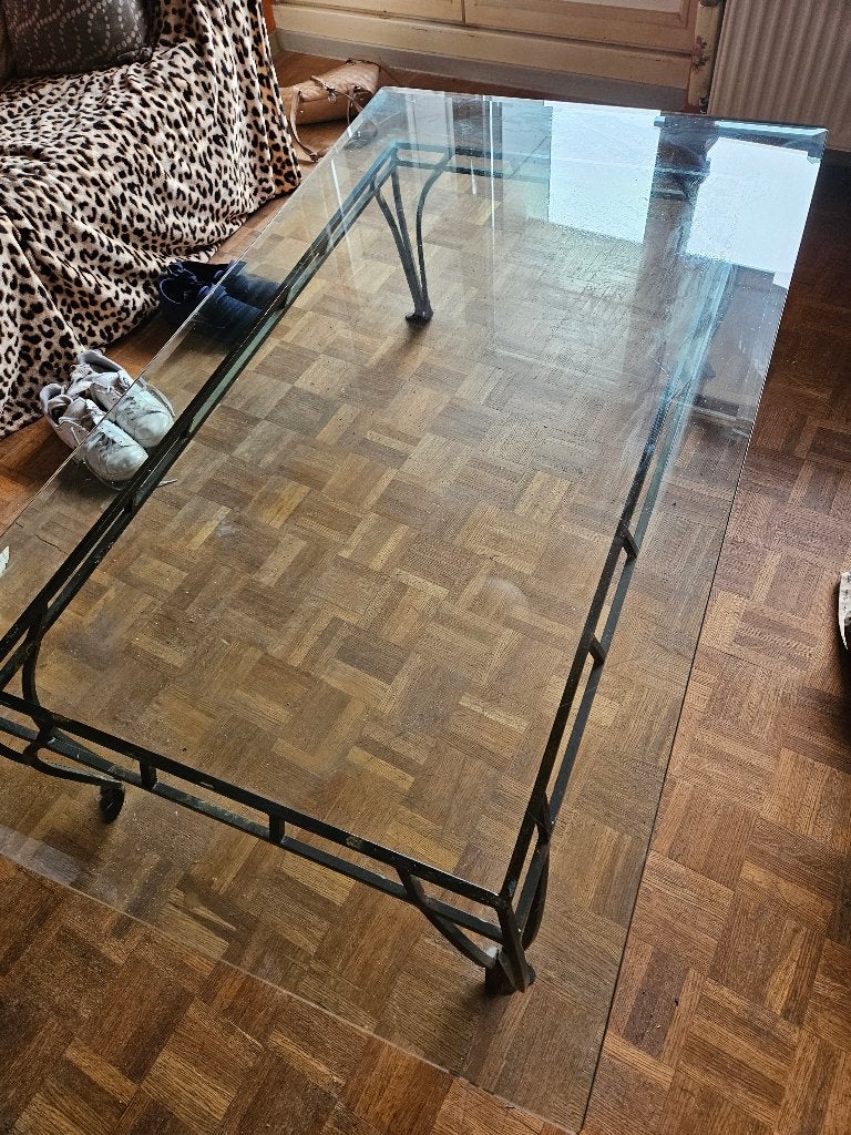 Salontafel met glazen tafelblad, 150 à 200 cm, Verre, Enlèvement, Utilisé