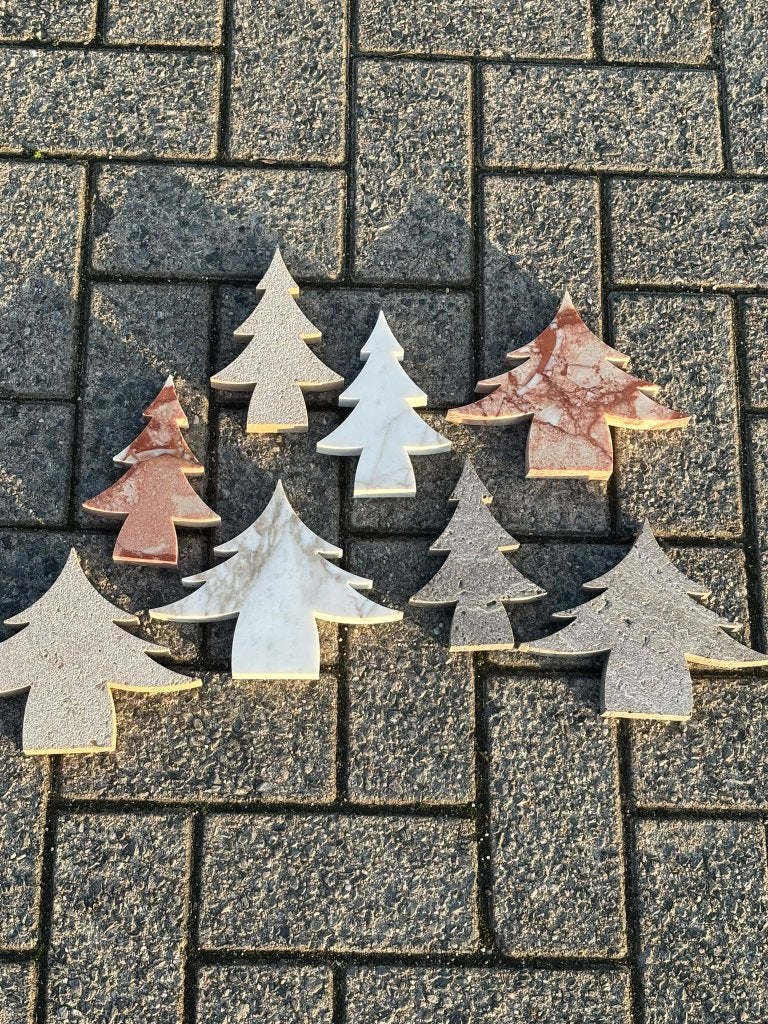 Kerstboom kerst marmer natuursteen handgemaakt uniek cadeau, Ophalen of Verzenden, Nieuw