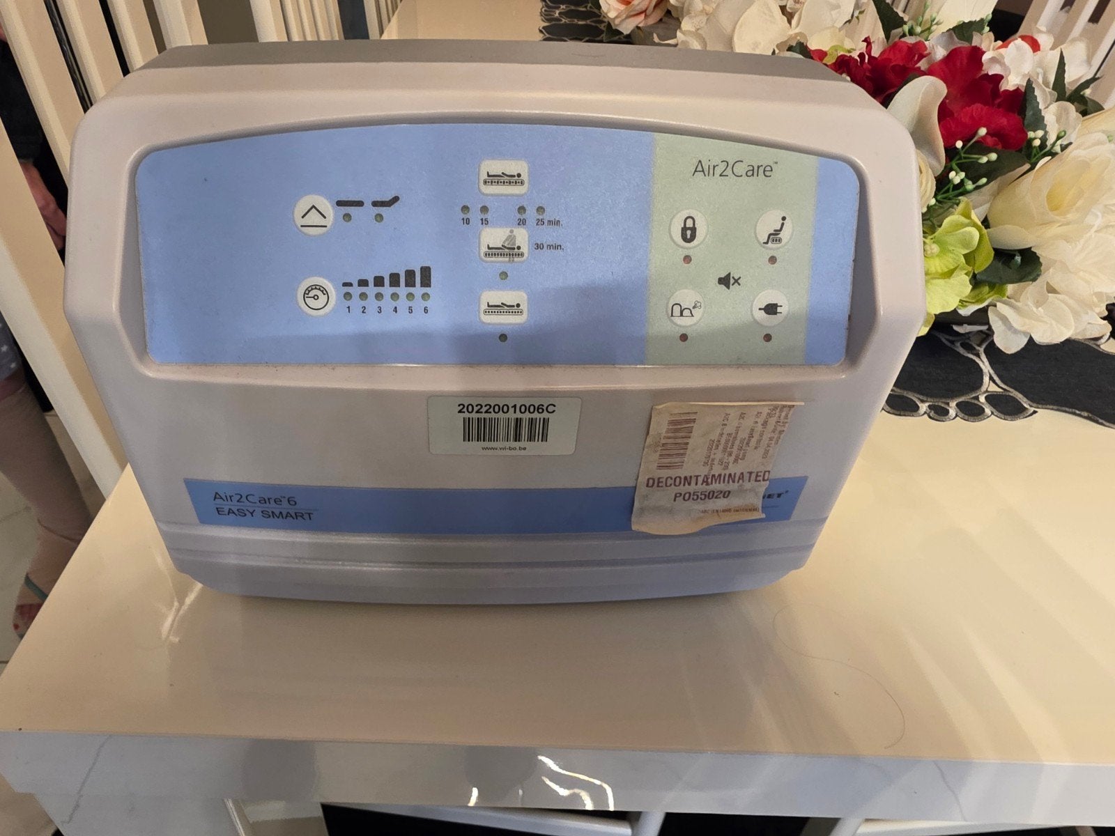 anti-decubitusmatras met compressor, Ophalen