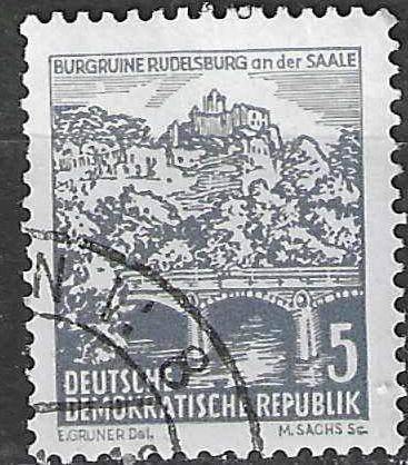 Allemagne DDR 1961 - Yvert 529A - Château de Rudelsberg (ST), Envoi, RDA, Affranchi
