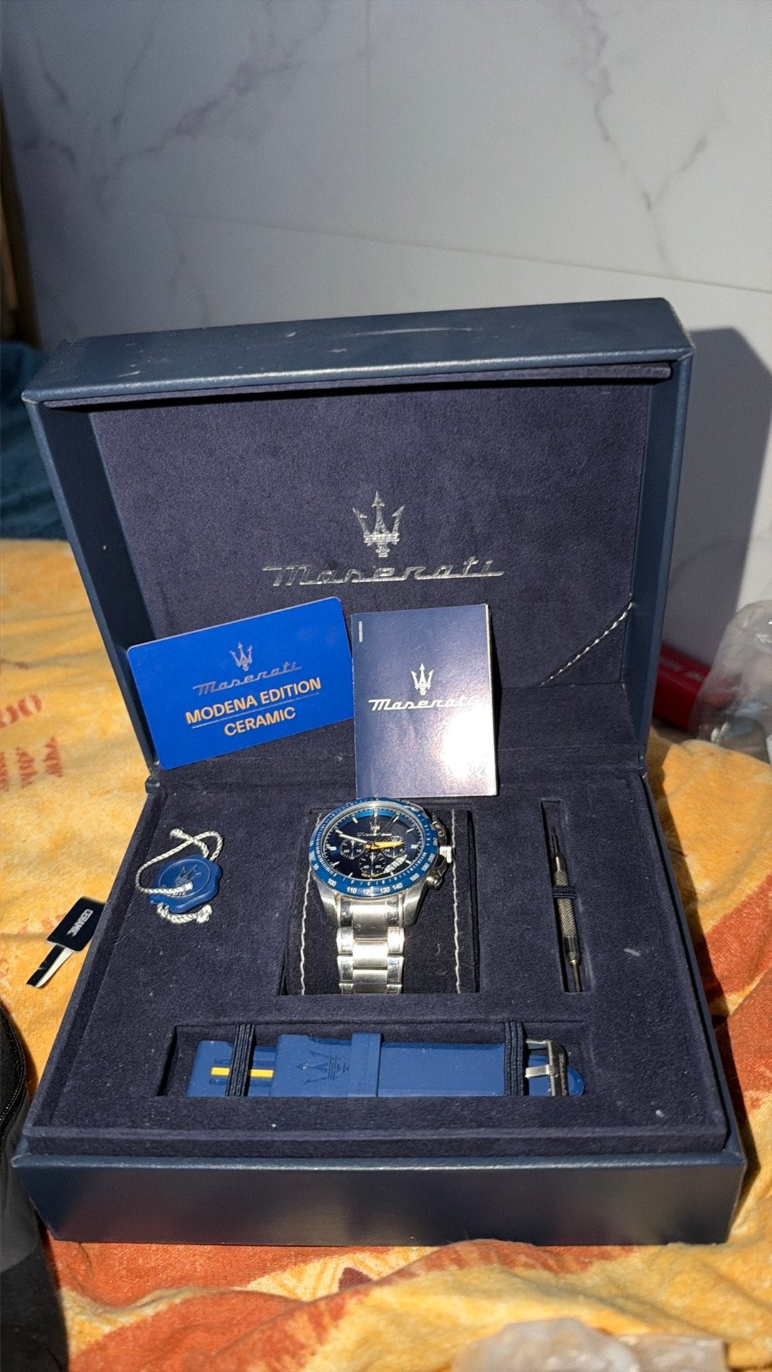 Masserati horloge, Handtassen en Accessoires, Ophalen, Staal, Rolex, Polshorloge