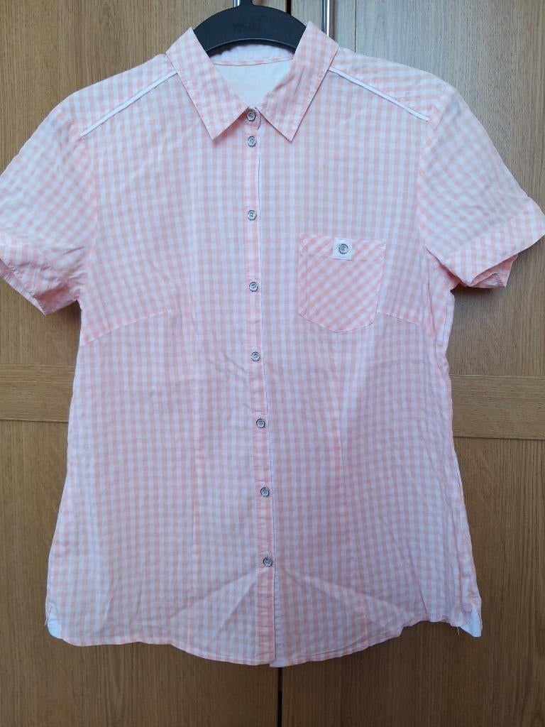 Bianca perzikoranje blouse witte abrikozenruit, Bianca, Oranje, Ophalen of Verzenden, Maat 36 (S)
