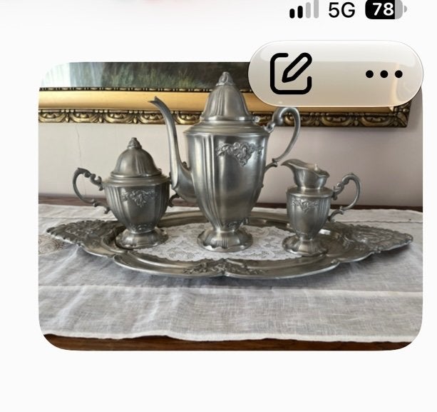 compleet tinnen koffie- of theeservies, Ophalen