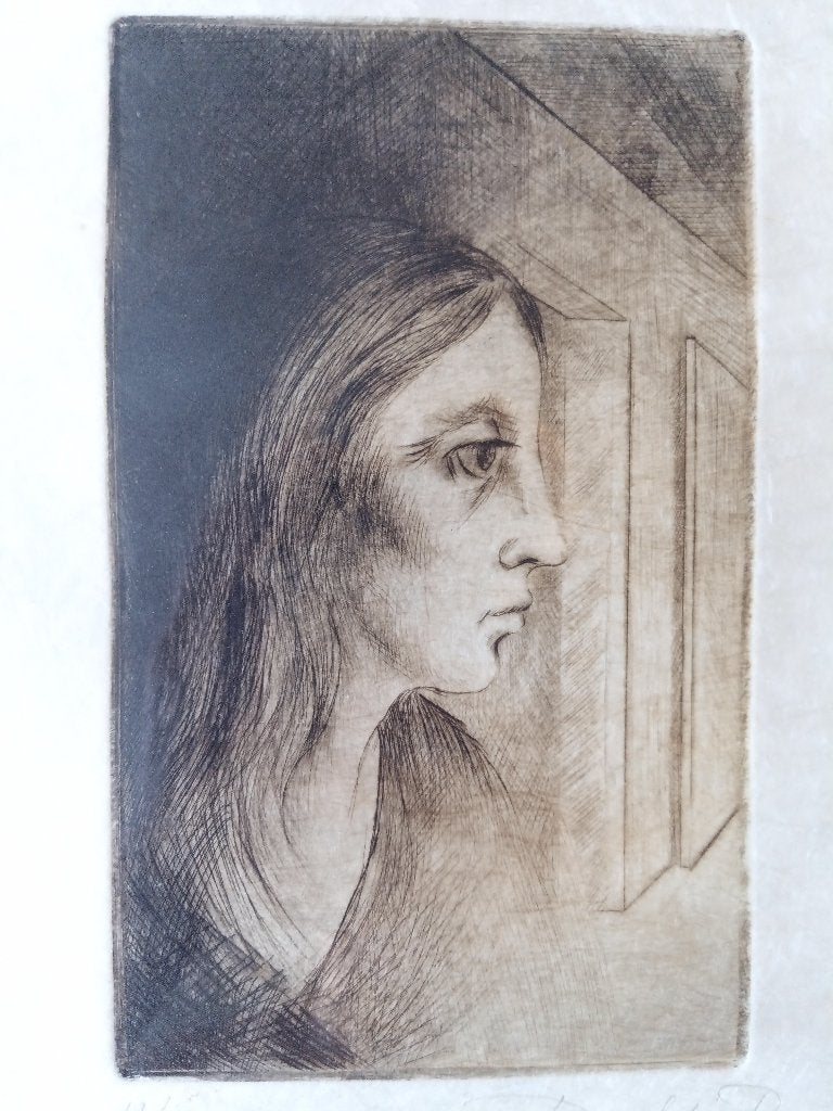 "Vrouw"  - ets van Roland Devolder (1938) - Oostende, Antiquités & Art, Art | Eaux-fortes & Gravures, Eau-forte, Numéroté, Signé