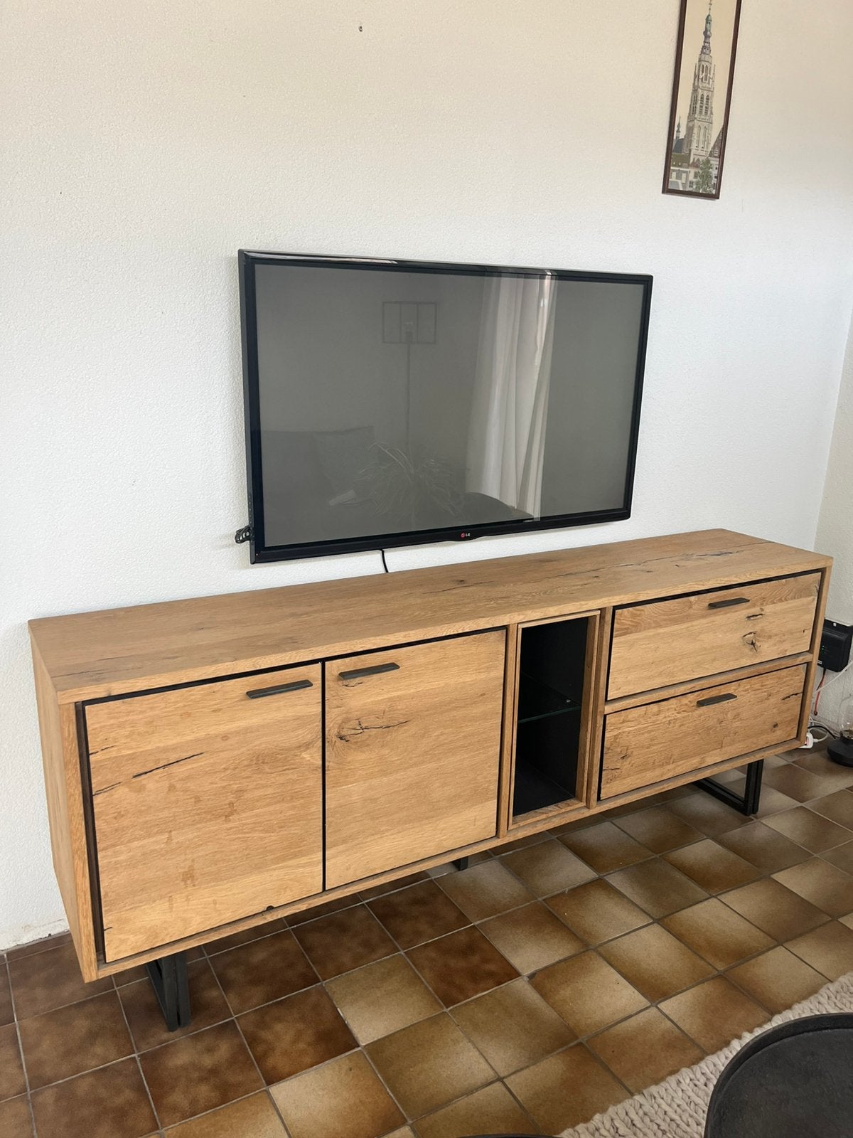 Dressoir / tv meubel industrieel, Huis en Inrichting, Kasten | Dressoirs, Gebruikt, 200 cm of meer, 25 tot 50 cm, Ophalen