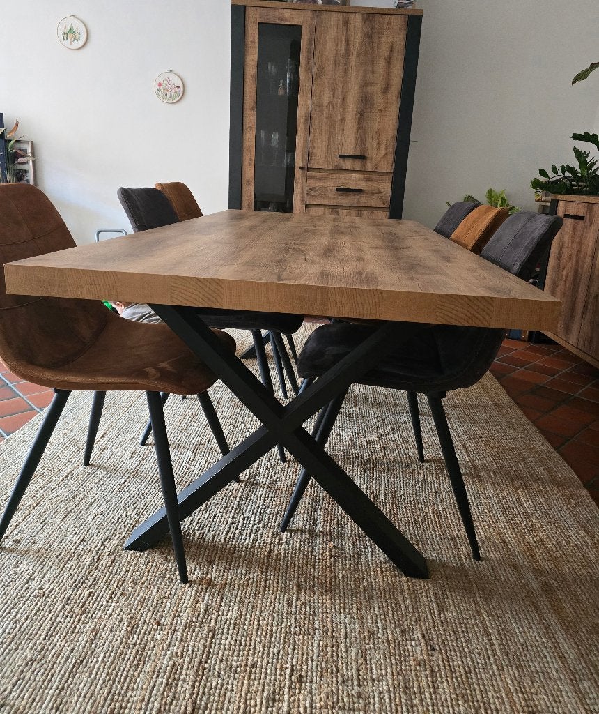 Eetkamer, Huis en Inrichting, Ophalen, Zo goed als nieuw, Industriel, 6 tot 8 stoelen