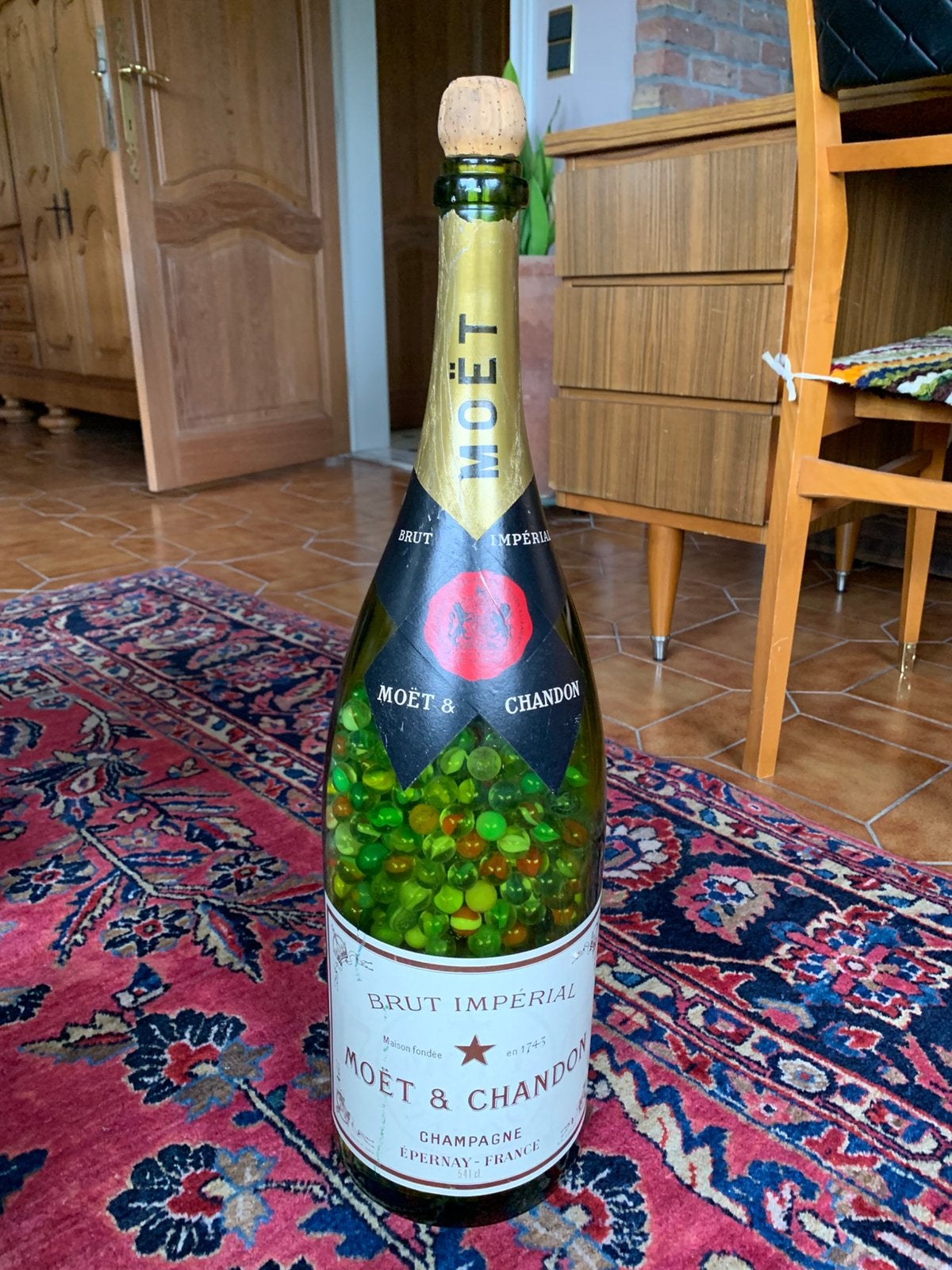 Zeldzame Vintage XL Moët & Chandon Fles 541cl (Methuselah), Ophalen, Zo goed als nieuw