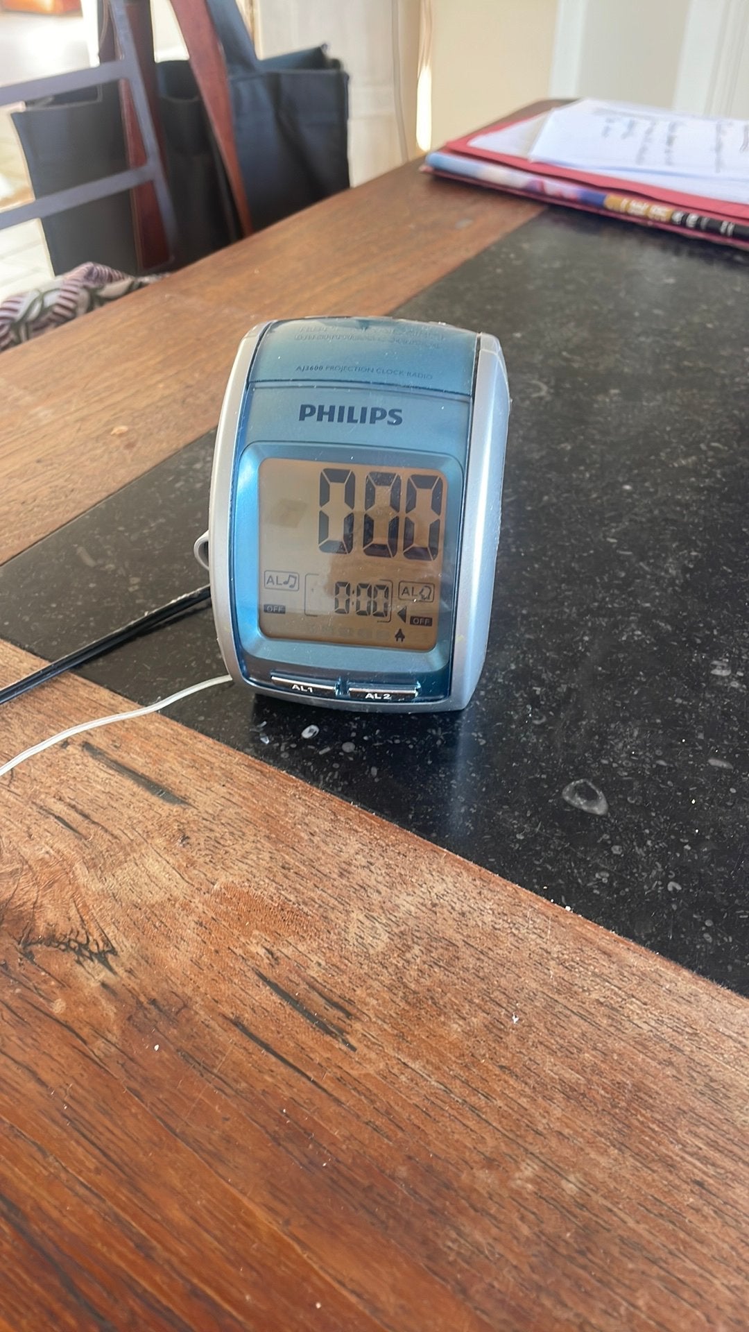 Radio réveil avec projestion de l’heure Philips, Enlèvement ou Envoi, Utilisé