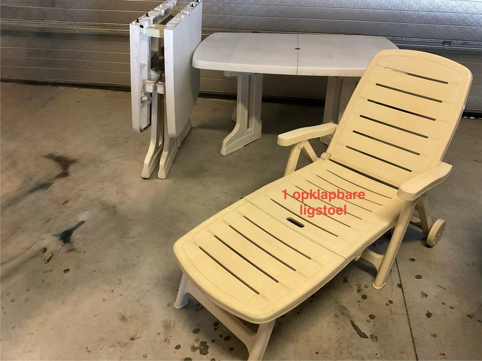Tuin ligstoel, Ophalen, Gebruikt, Kunststof, Inklapbaar
