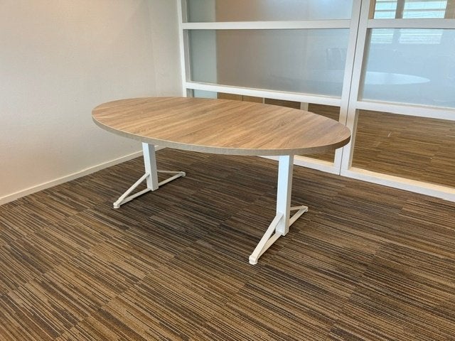 Ovale vergadertafel (200x120), Ophalen, Wit